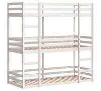 Triple Bunk Bed Toddler Loft Bed Bedroom Bed Frame Solid Wood Pine vidaXL