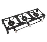 Triple Burner Camping Cooker Butane Gas Country Stove Cast Iron LPG Triple Burner BBQ Portable Grill, Boiling Ring Outdoor Camping Propane Catering