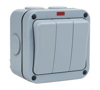 Triple Channel Outdoor Switch With IP66 Rating, Designed For Multiple Device Control In Outdoor Spaces With ABS Material Housing(Single Control)