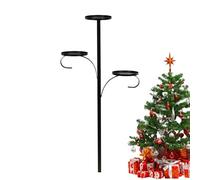 Triple Christmas Tree Topper | Black Candle Holder | Iron Candelabra Tree Toppers | Christmas Decoration Centre Table Decoration For Family Party Winter Festival Home Decor