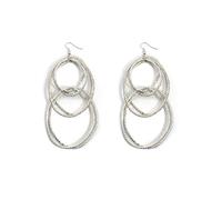 Triple Circular Layer Hoop Earrings For Women Geometric Drop Ear Jewelry Lightweight Sophisticated Gift Easy Clasp Drop Earrings For Parties
