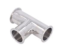 Triple Clamp Tee 3 Way Pipe Fitting - 304 Stainless Steel 51 Size Hose Connector for Pipeline - Pressure Rating Up to 16kg - Heat Resistant up to 150 Degrees Celsius - Industrial (60)