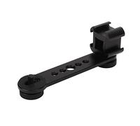 Triple Cold Shoe Mount Converter Bracket, Aluminum Alloy Microphone Stand Adapter For LED Light, Microphone, 122 X 42mm Fold Up Size with 1/4in & 3/8in Screw Holes, Portable