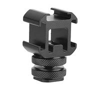 Triple Cold Shoe Mount, Double Hot Shoe, Soporte Flash, Triple Hot Shoe Gimbal Mount Portable Triple Hot Shoe Base Bracket, Metal Triple Mount Camera Shoe Bracket, Adapter Extension Holder for Microp