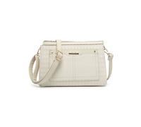 Triple Compartments Top Zipped Cross Body Bag JFY Beige One Size
