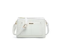 Triple Compartments Top Zipped Cross Body Bag JFY White One Size
