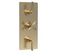 Triple Concealed Crosshead Thermostatic Shower Valve with Diverter (3 Outlets)