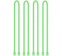 TRIPLE DEER Silicone Cable Ties Reusable Steel-Core Silicone Twist Ties Colorful Cable Ties Mono Combo，24inch-BrightGreen-4pcs