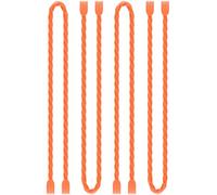 TRIPLE DEER Silicone Cable Ties Reusable Steel-Core Silicone Twist Ties Colorful Cable Ties Mono Combo，18inch-Orange-4pcs