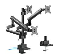 Triple Desk Monitor Mount Bracket Adjustable LCD LED Monitors USB 17-27" 3x 7kg