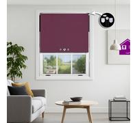 Triple Diamond Eyelet Blackout Roller Blind With Metal Fittings Free Alteration By Furnished - Aubergine (W)210Cm X (L)210Cm