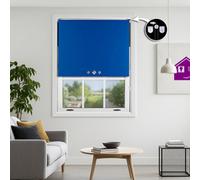 Triple Diamond Eyelet Blackout Roller Blind With Metal Fittings Free Alteration By Furnished - Blue (W)210Cm X (L)210Cm