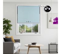 Triple Diamond Eyelet Blackout Roller Blind With Metal Fittings Free Alteration By Furnished - Duck Egg (W)120Cm X (L)165Cm