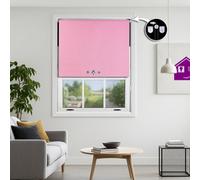 Triple Diamond Eyelet Blackout Roller Blind With Metal Fittings Free Alteration By Furnished - Pink (W)240Cm X (L)210Cm