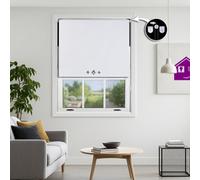 Triple Diamond Eyelet Blackout Roller Blind With Metal Fittings Free Alteration By Furnished - White (W)150Cm X (L)165Cm