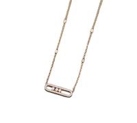 Triple Diamond Large Sliding Necklace for Women, Rose Gold, Adjustable Chain, Fashion Jewelry