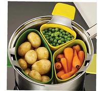 Triple Divider Nest Steaming Silicone Saucepan Divider Steamer Basket Cooking Strainer Kitchen Gadgets 3 Pcs/Set
