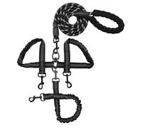 Triple Dog Leash Heavy Duty, No Tangle Removable Leads for 1-3 Dogs with Shock Absorbing Bungee and Soft Padded Handles, Comfortable Dog Leash for Multiple Dogs Outdoor Walking Training Adventures