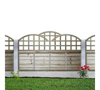 Triple Dome Pack of 3 6x1ft (W: 6ft x H: 1ft) Traditional Art Deco Style Cloud-Topped Pressure-Treated Trellis Panel 100-120mm Squares Fence Topper/Wall Art Width 1828mm x Height: 560mm