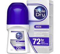 Triple Dry Men | Anti-Perspirant Roll On 50ml | 72-Hour Protection Against Excessive Sweating | Fights Odour | Triple Active Formula | Fragrance-Free | Clinically Proven | Male