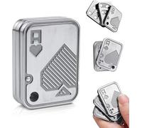 Triple EDC Fidget Slider Fidget Toys for Adults Poker A Push Card Anxiety Autism ADHD Cool EDC Toys-Triple Silver Poker ACE