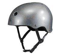 Triple Eight Deep Cover Helmet - Ideal for Skateboarding, Cycling, BMX, and Roller Skating - Small/Medium - Silver Glitter