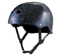 Triple Eight Deep Cover Helmet - Ideal for Skateboarding, Cycling, BMX, and Roller Skating - X-Small/Small - Black Glitter
