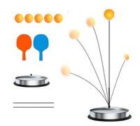 Triple Elastic Cord System | Height Adjustable Table Tennis Trainer with Rapid Rebound & Flexible Shaft for Professional Solo Training, Includes 2 Paddles & 5 Balls (Children)