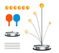 Triple Elastic Cord System | Height Adjustable Table Tennis Trainer with Rapid Rebound & Flexible Shaft for Professional Solo Training, Includes 2 Paddles & 5 Balls (Whole family)