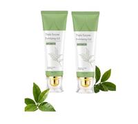 Triple Enzyme Green Tea Exfoliating Gel, Deep Cleansing Face and Body Exfoliating Scrub Gel, Brightens Tone Moisturizing Cleanses Skin Gel for All Skin Types (2pcs)
