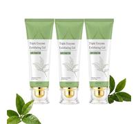 Triple Enzyme Green Tea Exfoliating Gel, Deep Cleansing Face and Body Exfoliating Scrub Gel,Moisturizing Brightens Tone & Locks in Moisture,Gentle Facial Exfoliator for All Skin Type (3 pcs)