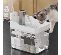 Triple-Filter Pet Water Fountain, 1.5 L Cat Water Fountain For Drinking, Automatic Pet Drinking-Fountain, Usb Powered, Visible Water Level, Removable, Vet-Approved Hydration Hack (WHITE-2)