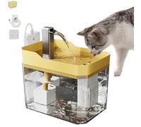 Triple-Filter Pet Water Fountain, 1.5 L Cat Water Fountain For Drinking, Automatic Pet Drinking-Fountain, Usb Powered, Visible Water Level, Removable, Vet-Approved Hydration Hack (YELLOW-2)