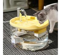 Triple-Filter Pet Water Fountain, 1.5 L Cat Water Fountain For Drinking, Automatic Pet Drinking-Fountain, Usb Powered, Visible Water Level, Removable, Vet-Approved Hydration Hack (YELLOW-1)