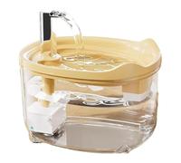 Triple-Filter Pet Water Fountain, 50 Oz Cat Water Fountain, 1.5L Automatic Cat Dog Fountain, Ultra-Quiet Pump with LED Indicator for Cats Dogs Multi Pets(Yellow)