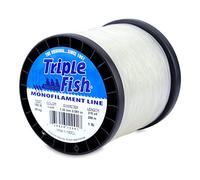Triple Fish Monofilament Line, 150 lb / 68.0 kg Test, .051 in / 1.30 mm Dia, Clear, 1 lb / 0.45 kg Spool, 315 yd / 288 m