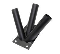 Triple Flag Pole Holder - Wall Mounted Flag Pole Bracket, Powder Coated (Black), Rust and Weather Resistant, Heavy Duty Flagpole Mount for Home and Outdoor Use