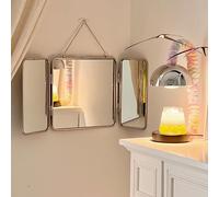 Triple Foldable Square Makeup Mirror 30x60cm HDWall Mirror with 304 Stainless Steel e Ideal for Bathroom & Bedroom
