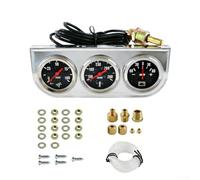 Triple Function Mechanical Gauge 52mm for Oil Pressure Oil Temperature and Ammeter Readings on 12V 24V Petrol Engine Vehicles
