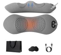 Triple Fusion Massager, Prevalnt Theraback 3-in-1 Back Massager with Heat, Vibration Massage, Traction, 26° Spine Support, Ergonomic Contour, Portable & Quiet Design (Light Gray)