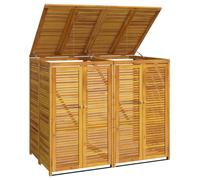 Double Garbage Bin Shed 140x89x117 cm Solid Wood Acacia