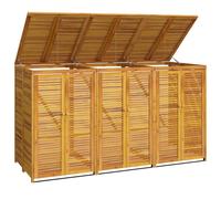 Triple Garbage Bin Shed Wheelie Bin Shed Hideaway Solid Wood Acacia vidaXL