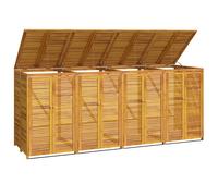 Quadruple Garbage Bin Shed 280x89x117 cm Solid Wood Acacia
