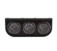 Triple Gauge Kit, 12V 52mm Stainless Steel Triple Gauge, 3 IN 1 Voltmeter Water Temp Gauge Oil Pressure Meter W/Sensor Fit for Cars Trucks Tractors Marine Engines (Black)
