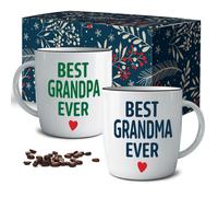 Triple Gifffted Best Ever Grandparents Gifts from Grandkids, Grandma and Grandad Coffee Mugs, Gift Idea on Christmas from Grandchildren, Grandson,