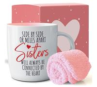 Triple Gifffted Best Sisters Ever Gifts from Sister - Coffee Mug and Socks, Gift Idea for Sister on Christmas, Women's Birthday, Rakhi, Valentines Mothers Day Mugs, Side by Side, Ceramic Cup, 380ML