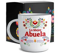 Triple Gifffted La Mejor Abuela Coffee Mug in Spanish, Latino Best Grandma in The World Gifts, Regalo Dia de las Madres, Mothers Day, Cup for Abuelita, Navidad, Birthday and Christmas Taza Abuelos