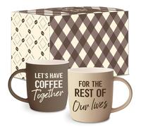 Triple Gifffted Let's Have Coffee Together Mug for Couples, 380 ml Ceramic | Engagement Wedding Cup Presents for Couple, Bride & Groom, Newlywed, His & Hers, Mr & Mrs, Anniversary, Christmas, Valentines