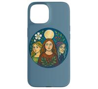 Triple Goddess Moon Illustration Pagan Pride Goddesses Case for iPhone 15