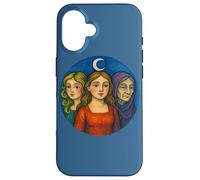 Triple Goddess Moon Illustration Pagan Pride Goddesses Case for iPhone 16